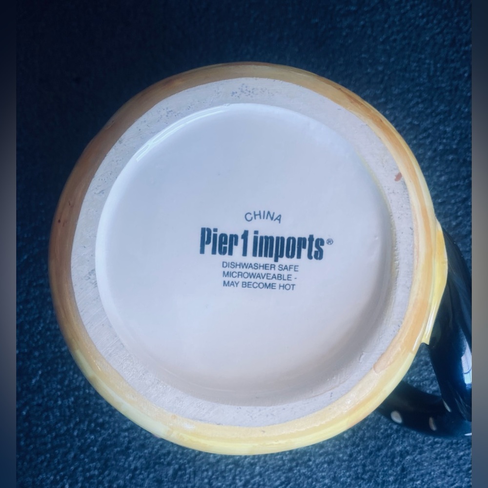 Pier 1 Imports Ceramic Floral Basket Raised Design Coffee/Tea Mug - Picture 7 of 7